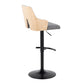 Stella - Contemporary Adjustable Barstool Stool With Swivel And Rounded T Footrest (Set of 2)