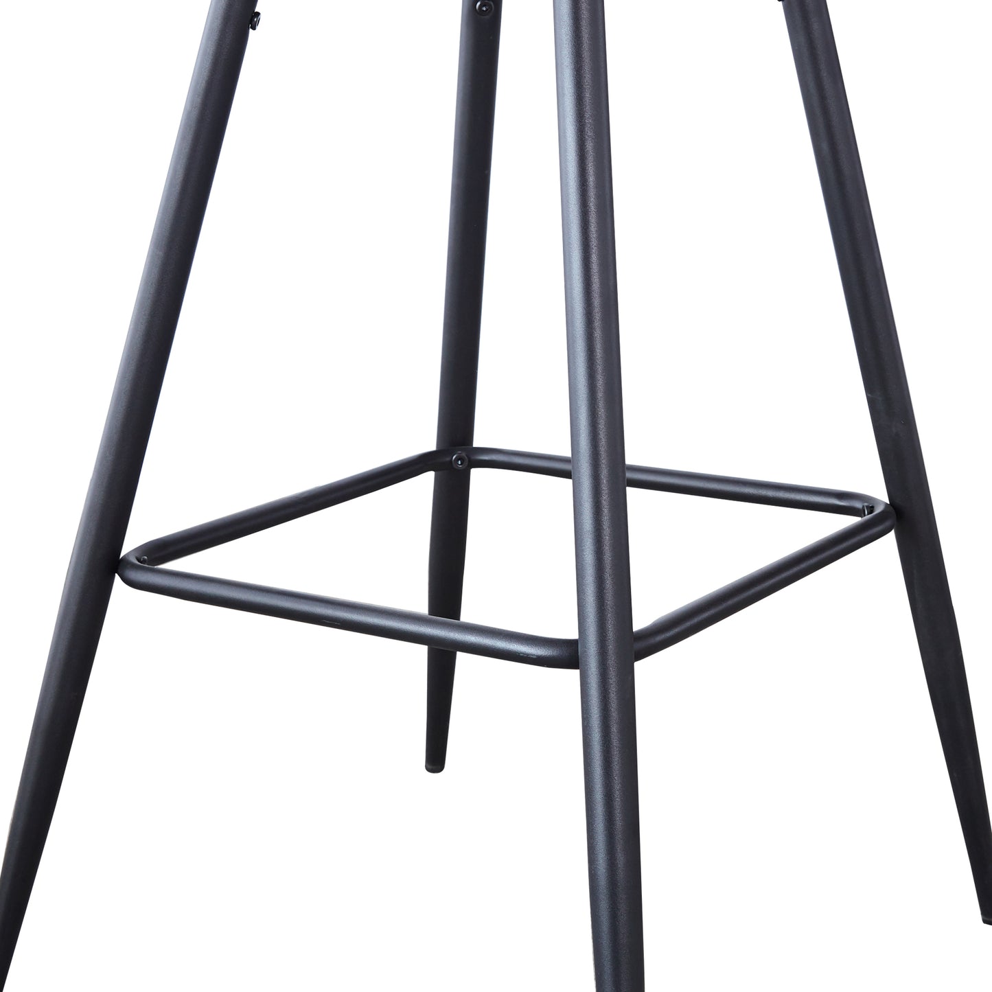 Nero - Set of 2 - 30" Dark Grey Velvet Bar Stools with Backrest, Black Metal Legs, and Footrests