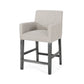 Sheldon - Set of 2 - 26" Upholstered Counter Stools with Light Gray Fabric and Rubberwood Frame