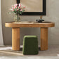 Jesse - Single Drawer Fluted Oval Console Desk - Honey Brown