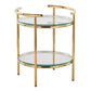 Rhonda - Contemporary / Glam Side Table - Gold / Clear