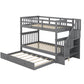 Stairway Bunk Bed & Storage And Guard Rail For Bedroom