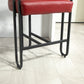 Lian - Set of 1- 24" Wine Red PU Modern Bar Stool with Ergonomic Backrest and Black Metal Frame