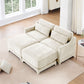 Stylish Sofa With Ottoman And Lumbar Pillows, Ergonomic Design