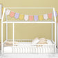 Metal Bed House Bed Frame With Fence