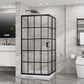 Corner Shower Door, Shower Enclosure With Dual Sliding Doors - Matte Black