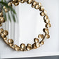 Round Metal Wall Mirror With en Leaf Accents, Modern Decor Mirror For Living Room Entryway Hallway - Gold