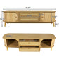 Rattan TV Stand For Tvs Up To 75'', Modern Farmhouse Media Console, Entertainment Center With Legs, TV Cabinet For Living Room, Home Theatre - Natural Wood