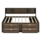 Daybed With 2 Bedside Cabinets, Upper Shelves And 4 Drawers
