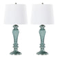 Windsor - Contemporary Table Lamp (Set of 2) - Clear Turquoise / Off White