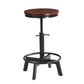 Merton - Set of 2 - 25" Adjustable Swivel Counter Stools with Rectangular Pine Wood Table in Rustic Espresso Finish, Perfect for Compact Living Spaces