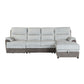 Kia - Sectional With Power And USB - Beige / Brown