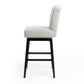 Mansfield- Set of 2 - 26" Beige & Black Fabric Swivel Counter Stools with Espresso Wood Queen Anne Legs, Traditional Design