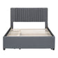 Upholstered Platform Bed With Drawers, Classic Headboard Design