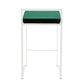 Liora - Set of 2 - 26" Stackable Counter Stools with White Frame & Green Velvet Cushions, High-Back Contemporary Design