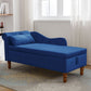 Chaise Lounge Indoor, Lounge Chair For Bedroom With Storage & Pillow, Modern Upholstered Rolled Arm Chase Lounge For Sleeping With Nailhead Trim For Living Room Bedroom Office