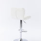 Lan - Set of 2 - 30" White Wingback Swivel Bar Stools, Adjustable Height, Chrome Base, Modern Design