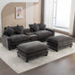 Modern Sectional Sofa With Removable Ottomans, USB Ports