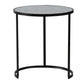 Round End Table, Stacking Side Tables With Sturdy Metal Frame For Small Space, Living Room, Office (Set of 2) - Black