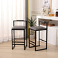 Sumner - Set of 2 - 16.54" Modern Counter Height Bar Stools with Armless Design, Gray PU Upholstered Seats & Black Metal Legs