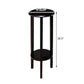 Round Accent Table With Open Shelf - Espresso