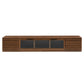 TV Stand With LED Lighting, Soft Closing Hinges, Cable Management - Walnut