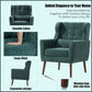 Modern Accent Chair, Arm Chairs For Living Room, Upholstered Mordern Armchair, Comfy Soft Padded Lounge Chair In Small Space, Bedroom, With Pillow, Solid Wood Leg