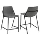 Counter Height Stools With Footrest (Set of 2) - Gray / Black