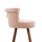 Viatora - Set of 2 - 27" Pink Swivel Solid Wood Bar Stools with High Back and Footrest