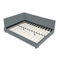 Elegant Storage Upholstered Tufted Bed Frame With Backrest And Armrests