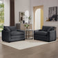 Modern Classic Fabric Single Chair Deep Seat Sofa With Pillow