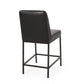 Hezekiah - Set of 2 - 24” Black Velvet Counter Stools with Diamond Tufted Backrest and Iron Frame