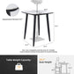 Outdoor Bar Table, Rounded Square Sintered Stone Top With Umbrella Hole, Rust Free Frame, Weatherproof - Ember Black / White