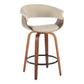 Vintage Mod - Mid Century Modern Fixed Height Counter Stool & Swivel With Round Footrest (Set of 2)