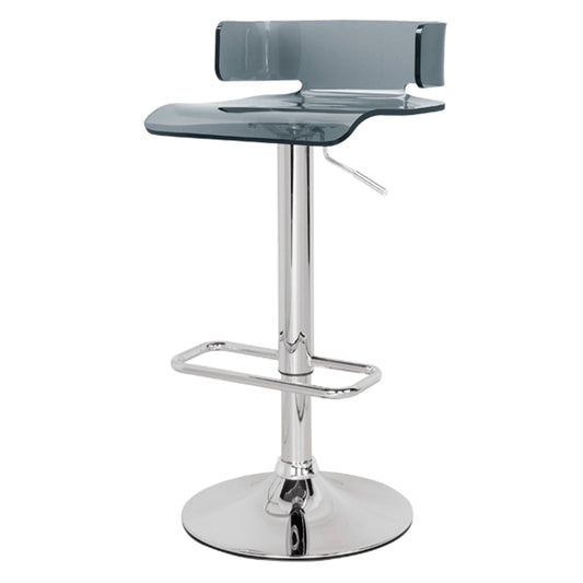 Malborough- Set of 2 - 36" Grey & Chrome Adjustable Swivel Bar Stools with 360° Mobility