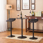 Halvore - Set of 2 - 26" Black Swivel Adjustable Height Bar Stools & Round Bar Table - Modern Faux Leather & Metal Dining Set