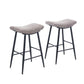 Tuscany - Set of 2 - 28" Armless Modern Linen Bar Stools with Coffee-Coloured Upholstery, Sleek Design, and Durable Metal Footrest for Stylish Dining Spaces