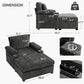 Modern Oversized Chair With Ottoman, Cupholders And USB Charging Ports