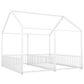 Metal Twin Size House Platform Beds 2 Shared Beds - Antique White