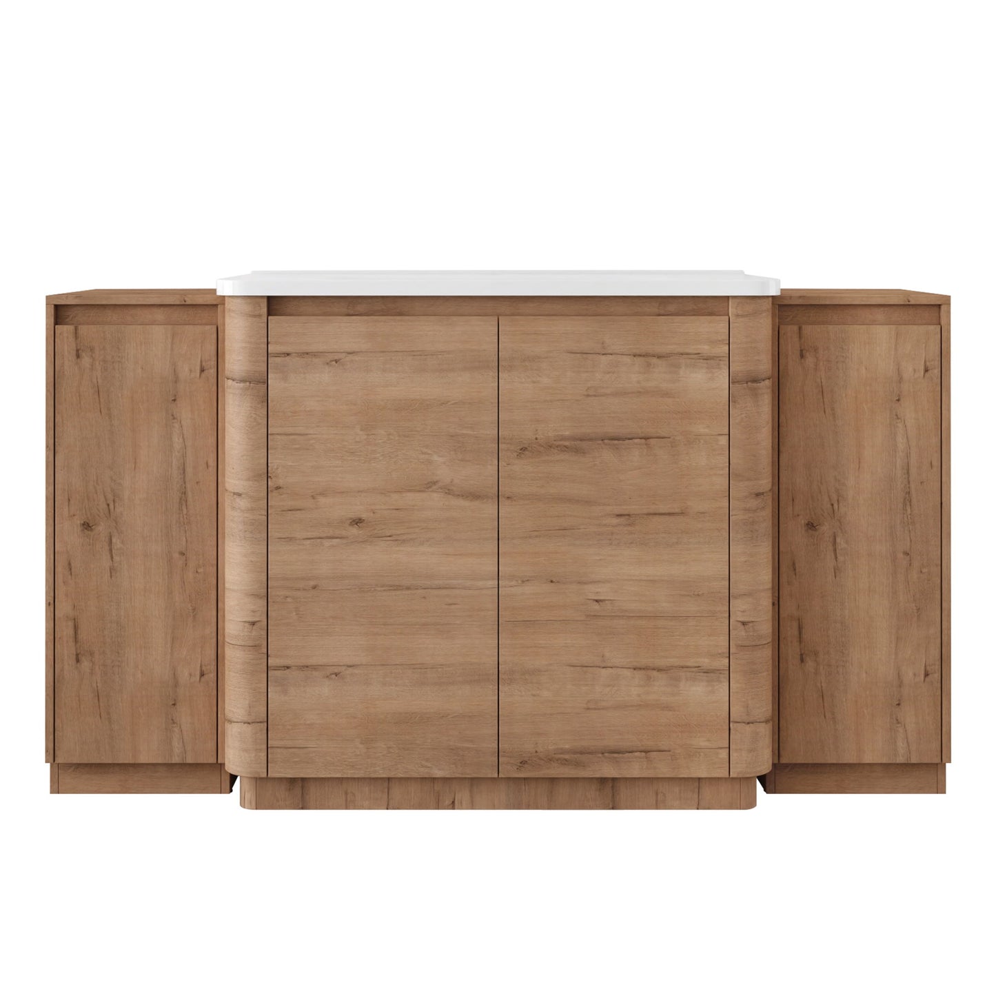 Freestanding Bathroom Vanity With Sink, 2 Small Storage Cabinets, Soft Close Doors