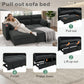 Convertible L - Shaped Sectional Sofa Bed With Storage Chaise, Cup Holders