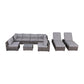 Seating Set With Cushions Handcrafted Wicker Design