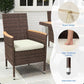5 Piece All Weather Patio Dining Set With Table - Brown