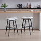 Darwin- Set of 2 - 30" Beige and Pale Blue Modern Linen Upholstered Bar Stools with Footrest