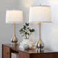 Cairo - Contemporary Table Lamp (Set of 2) - Nickel / White / Silver Trim