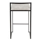 Fenmore  - Set of 2 - 26" Contemporary High Back Counter Stools in Stainless Steel with Gray Fabric