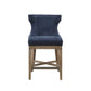 Royale - set of 2 - 39.25" Counter Stool with Swivel Seat Navy Upholstery