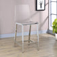 Counter Height Stools With Curved Back Design (Set of 2) - Clear