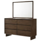 Hemlock - 6 Drawer Dresser With Mirror - Brown