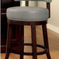 Sherly - Set of 2 - 30" Swivel Bar Stools - Dark Oak Solid Wood - Dark Gray Leatherette - Transitional Design for Dining Room